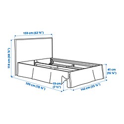 Measurement Illustration - TÄRNKULLEN cover for bed frame