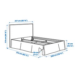 Measurement Illustration - TÄRNKULLEN cover for bed frame