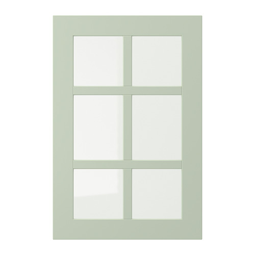 Una puerta de vidrio verde STENSUND, rectangular con un diseño de panel dividido.