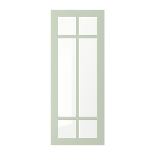 Esta imagen es una puerta de vidrio verde STENSUND con un marco rectangular y un diseño de cuatro paneles.