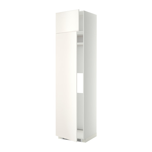Un mueble de cocina alto METOD blanco, con un diseño elegante con estante ajustable y puerta reversible.