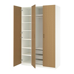 PAX/KAMMARTORP/GULLABERG, combinación armario, TONSTAD chapa roble