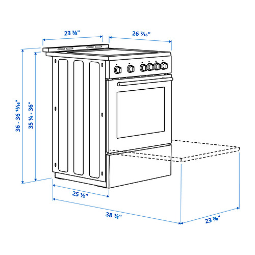 ÖRMINGE, range with glass ceramic cooktop. 3 of 3 open dialog