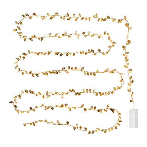 Luces led de hojas doradas STRÅLA, que funcionan con pilas, decorativas.