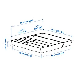 Measurement Illustration - UPPDATERA flatware tray/utensil tray