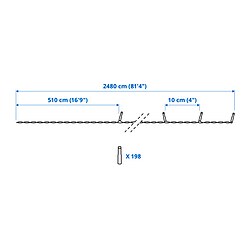 Measurement Illustration - GETKÅL LED lighting chain