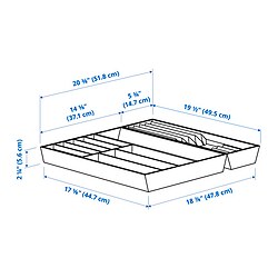 Measurement Illustration - UPPDATERA flatware tray/tray with knife rack