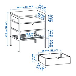 Measurement Illustration - NORDKISA nightstand