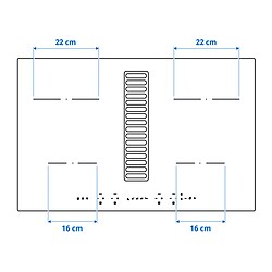 Ilustración de medidas - TÄCKNAN Placa inducción con extractor integrado