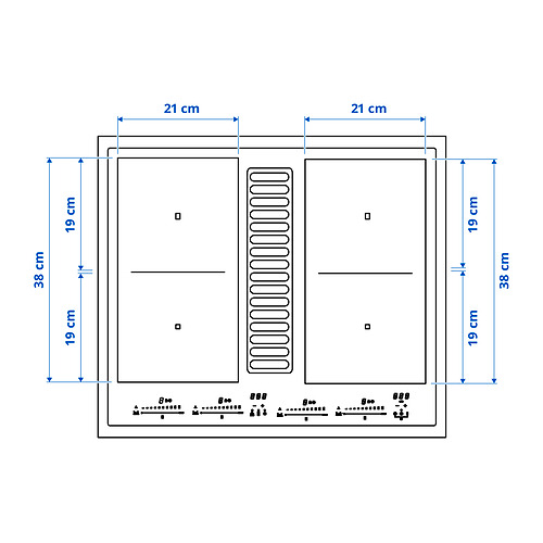 TÄCKNAN, Induction cooktop w/downdraft vent. 10 of 11 open dialog