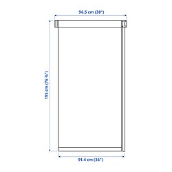 Measurement Illustration - FRIDANS blackout roller blind