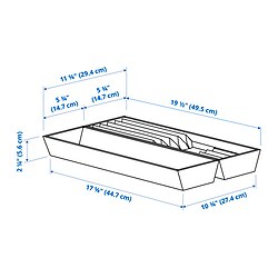 Measurement Illustration - UPPDATERA utensil tray/tray with knife rack