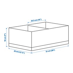 Ilustración de medidas - STUK caja con compartimentos