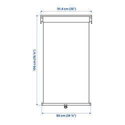 Measurement Illustration - TRETUR blackout roller blind