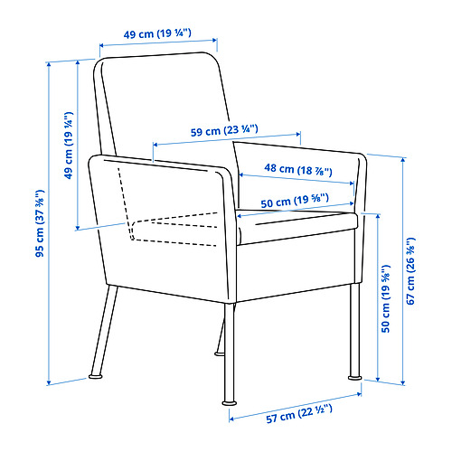 Ilustración con medidas del producto: VITTSKÄR.