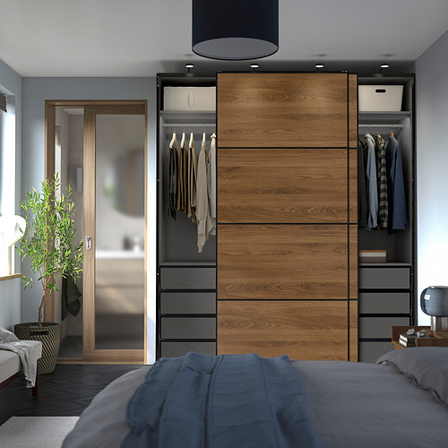PAX / MEHAMN, wardrobe with sliding doors. 3 of 5 open dialog