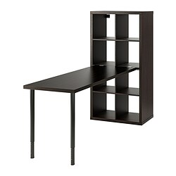 KALLAX/LAGKAPTEN, workstation, Black / black-brown