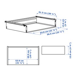 Ilustración de medidas - HJÄLPA cajón sin frente