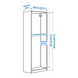 Ilustración de medidas - PAX estructura de armario