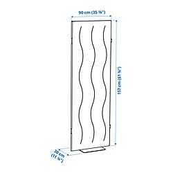 Ilustración de medidas - MITTZON pantalla acústica, suelo