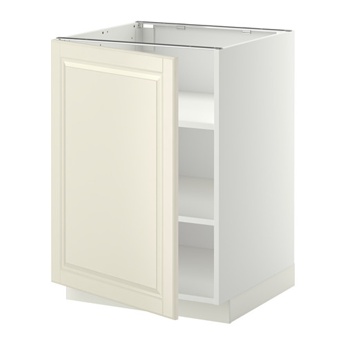 Mueble de cocina METOD blanco roto blanco, de una puerta, forma cuadrada, estantes ajustables.