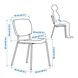 Ilustración de medidas - VIHALS silla