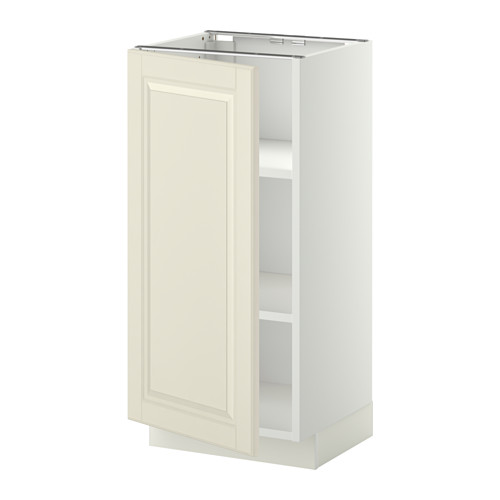 Mueble de cocina blanco METOD con puerta en color blanco roto, cuadrado, puerta simple, bordes biselados.