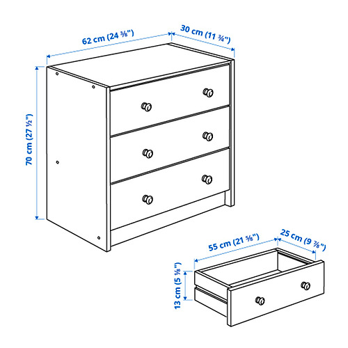 RAST, 3-drawer chest 7 of 7 open dialog