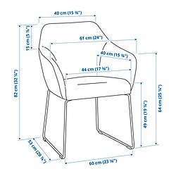 Measurement Illustration - MÖRBYLÅNGA/TOSSBERG table and 6 chairs