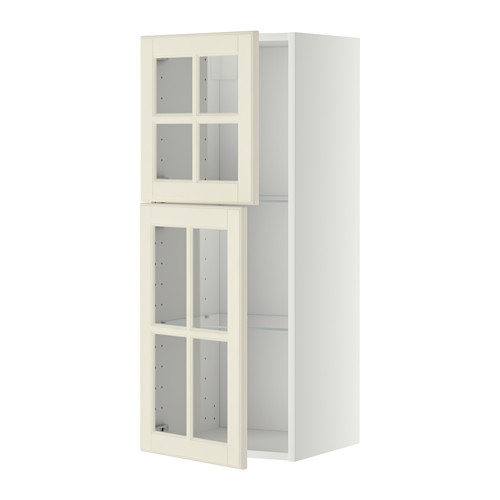 METOD, wall cabinet with shelves/2 glass doors 1 of 2 open dialog