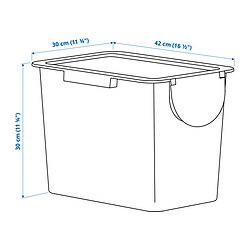 Measurement Illustration - TRÖSKNING bin with lid