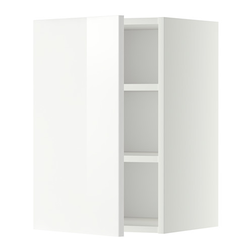 Mueble de cocina moderno blanco, alto brillo, forma de esquina.