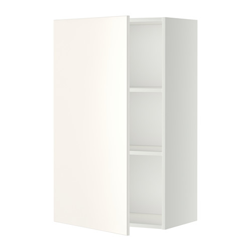 Mueble de cocina METOD blanco con frentes de vértiga, forma cuadrada, diseño liso, estante ajustable.
