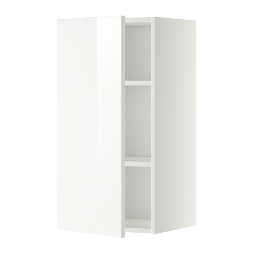 Mueble de cocina blanco de alto brillo. Diseño moderno y elegante. Dos estantes ajustables. Aspecto limpio y minimalista.