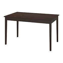 NÄSINGE, extendable table, Dark brown stained / beech veneer
