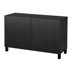 BESTÅ, storage combination with doors, Black-brown / Lappviken / Stubbarp black-brown