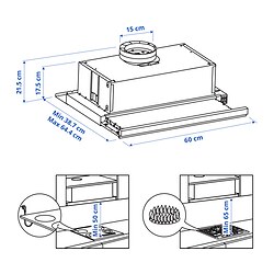 Ilustración de medidas - UTDRAG extractor integrado