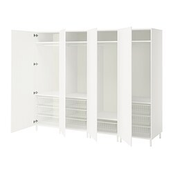 PLATSA, wardrobe with 4 doors, White / Fonnes white