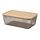 Select colour variation: rectangular metal/light gray-brown bamboo