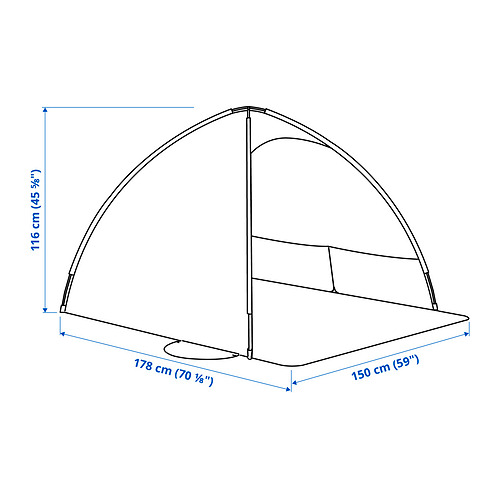 Ilustración con medidas del producto: STRANDÖN.