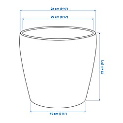 Measurement Illustration - PERSILLADE plant pot