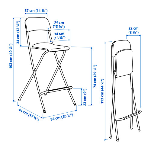 FRANKLIN, bar stool with backrest, foldable 3 of 5 open dialog