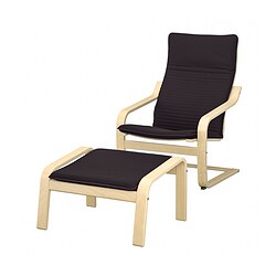 POÄNG, sillón y reposapiés, Knisa negro