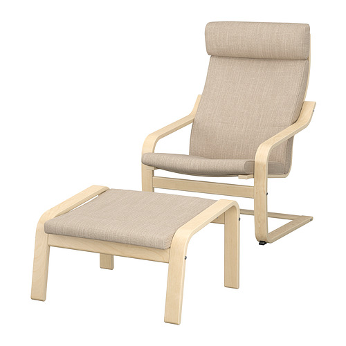 POÄNG, armchair and ottoman 1 of 6 open dialog