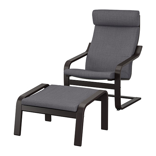 POÄNG, armchair and ottoman 1 of 2 open dialog
