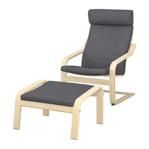 POÄNG, armchair and ottoman 1 of 4 open dialog