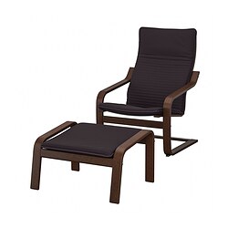 POÄNG, armchair and ottoman, Knisa black