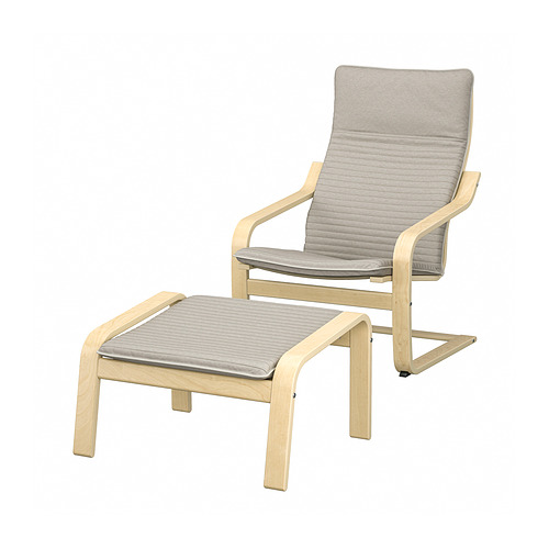 POÄNG, armchair and ottoman 1 of 8 open dialog