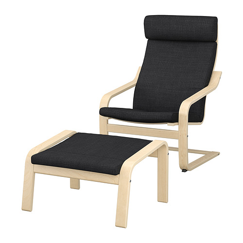 POÄNG, armchair and ottoman 1 of 6 open dialog