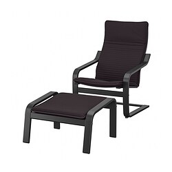 POÄNG, armchair and ottoman, Knisa black
